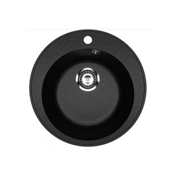 Кухонная мойка из искусственного камня Uperwood (Упервуд) ECON UPD-405, 004, круглая, черная матовая 4910201230