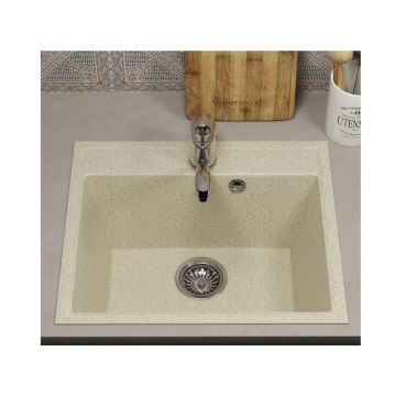Кухонная мойка из искусственного камня Uperwood (Упервуд) ECON UPD-408, 002, прямоугольная, бежевая матовая 4910201232