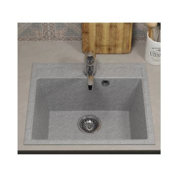 Кухонная мойка из искусственного камня Uperwood (Упервуд) ECON UPD-408, 003, прямоугольная, серая матовая 4910201233