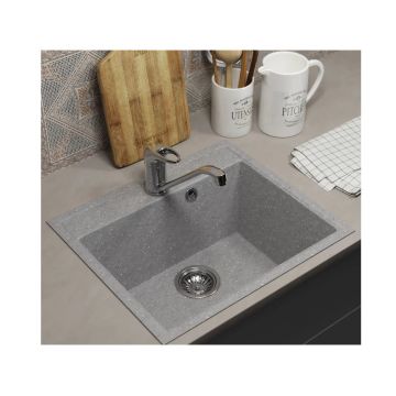 Кухонная мойка из искусственного камня Uperwood (Упервуд) ECON UPD-408, 003, прямоугольная, серая матовая 4910201233