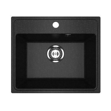 Кухонная мойка из искусственного камня Uperwood (Упервуд) ECON UPD-408, 004, прямоугольная, черная матовая 4910201234