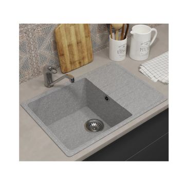 Кухонная мойка из искусственного камня Uperwood (Упервуд) ECON UPD-506, 003, прямоугольная, серая матовая 4910201241