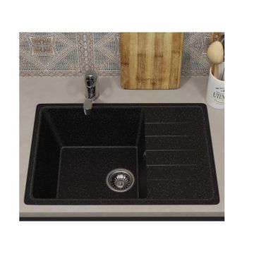 Кухонная мойка из искусственного камня Uperwood (Упервуд) ECON UPD-506, 004, прямоугольная, черная матовая 4910201242