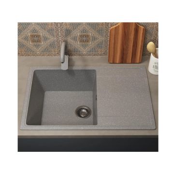 Кухонная мойка из искусственного камня Uperwood (Упервуд) ECON UPD-507, 003, прямоугольная, серая матовая 4010202110