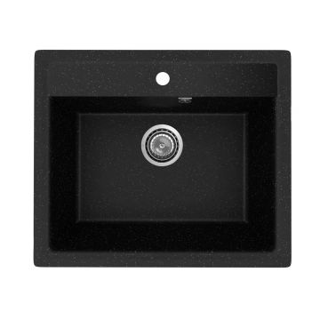 Кухонная мойка из искусственного камня Uperwood (Упервуд) ECON UPD-104, 004, прямоугольная, черная матовая 4010202103