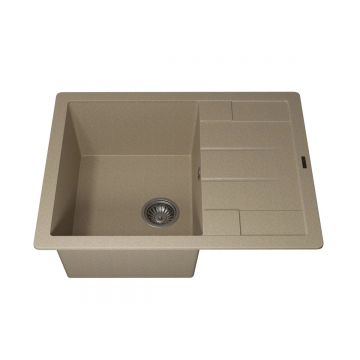 Кухонная мойка кварцевая Uperwood (Упервуд) Quartz UPD-03, 02, прямоугольная, бежевая 3910202109