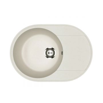 Кухонная мойка из искусственного камня Uperwood (Упервуд) ECON UPD-107, 001, овальная, белая матовая 4910201243