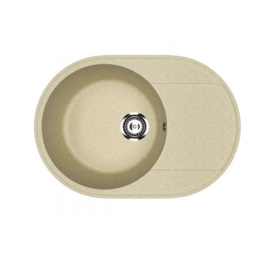 Кухонная мойка из искусственного камня Uperwood (Упервуд) ECON UPD-107, 002, овальная, бежевая матовая 4910201244