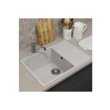 Кухонная мойка из искусственного камня Uperwood (Упервуд) Econ UPD-506, 001, прямоугольная, белая матовая, 4910201239