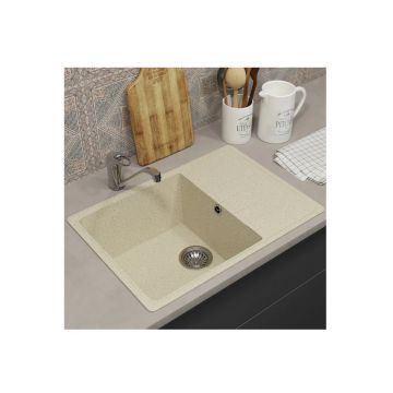 Кухонная мойка из искусственного камня Uperwood (Упервуд) Econ UPD-506, 002, прямоугольная, бежевая матовая, 4910201240