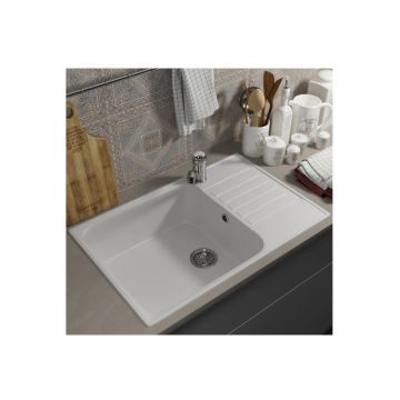 Кухонная мойка из искусственного камня Uperwood (Упервуд) UPD-400, прямоугольная, цвет туман, 391020216