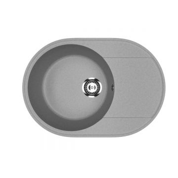 Кухонная мойка из искусственного камня Uperwood (Упервуд) ECON UPD-107, 003, овальная, серая матовая 4910201245