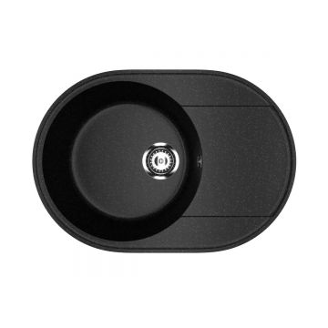 Кухонная мойка из искусственного камня Uperwood (Упервуд) ECON UPD-107, 004, овальная, черная матовая 4910201246