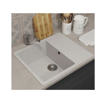 Кухонная мойка из искусственного камня Uperwood (Упервуд) ECON UPD-201, 001, прямоугольная, белая матовая 4910201235