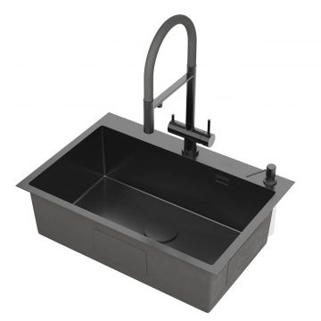 Кухонная мойка RoxenBath (РоксенБаз) Simple 70 PVD, графит, 560220-70B