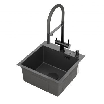 Кухонная мойка RoxenBath (РоксенБаз) Snake 45 PVD, графит, 560220-45-BS