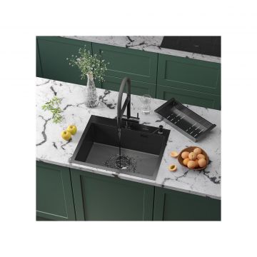 Кухонная мойка RoxenBath (РоксенБаз) Snake 60 PVD, графит, 560220-60-BS