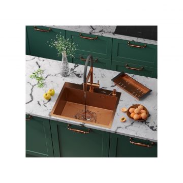 Кухонная мойка RoxenBath (РоксенБаз) Snake 60 PVD, бронза, 560220-60-BRS