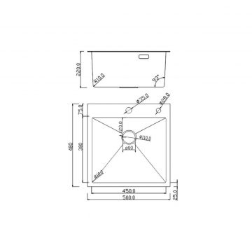 Кухонная мойка RoxenBath (РоксенБаз) Simple 50, сатин, 560220-50