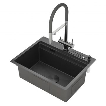 Кухонная мойка RoxenBath (РоксенБаз) Stage 60-BS, графит, 560250-60-BS