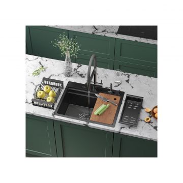 Кухонная мойка RoxenBath (РоксенБаз) Stage 60-BS, графит, 560250-60-BS