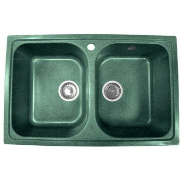 Мойка кухонная AquaGranitEx из искусственного гранита прямоугольная AquaGranitEx М-15 305 зеленая