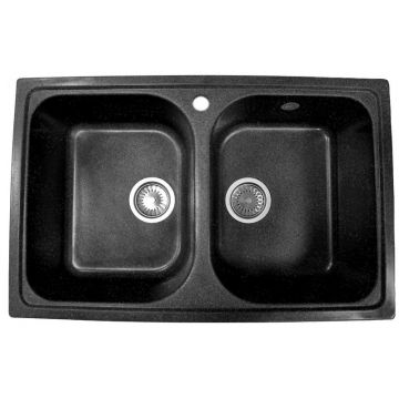 Мойка кухонная AquaGranitEx из искусственного гранита прямоугольная AquaGranitEx М-15 308 черная