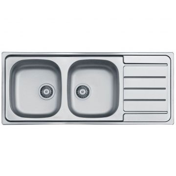 Мойка кухонная прямоугольная Alveus (Алвеус) Line 100 Нержавеющая сталь NAT (1087978) с сифоном