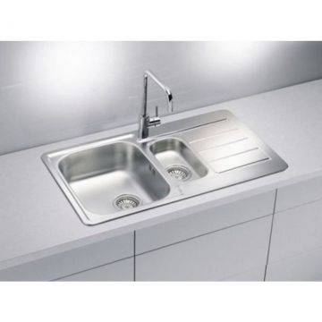 Мойка кухонная прямоугольная Alveus (Алвеус) Line 70 Нержавеющая сталь NAT (1065684) с сифоном 1064389