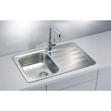 Мойка кухонная прямоугольная Alveus (Алвеус) Line 80 Нержавеющая сталь NAT (1066750) с сифоном 1064390