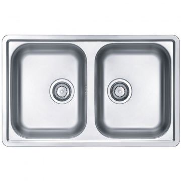 Мойка кухонная прямоугольная Alveus (Алвеус) Line 90 Нержавеющая сталь NAT (1066751) с сифоном 1064391