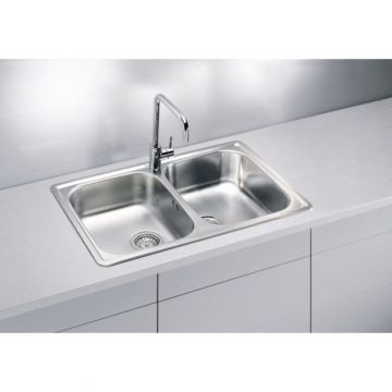 Мойка кухонная прямоугольная Alveus (Алвеус) Line 90 Нержавеющая сталь NAT (1066751) с сифоном 1064391