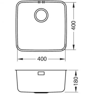 Мойка кухонная квадратная Alveus (Алвеус) Luno 30 Нержавеющая сталь SAT (1129251) с сифоном