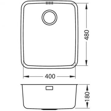 Мойка кухонная прямоугольная Alveus (Алвеус) Luno 40 Нержавеющая сталь SAT (1129252) с сифоном