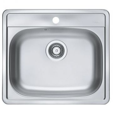 Мойка кухонная прямоугольная Alveus (Алвеус) More 10 Нержавеющая сталь NAT (1106813) с сифоном