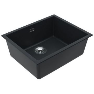 Мойка кухонная прямоугольная Alveus Granital Omni 30 Deep Black-G90 (1150055) с сифоном 1145083