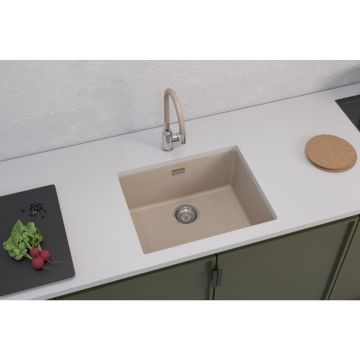 Мойка кухонная прямоугольная Alveus (Алвеус) Granital Omni 30 Terra-G22 (1150053) с сифоном 1145083