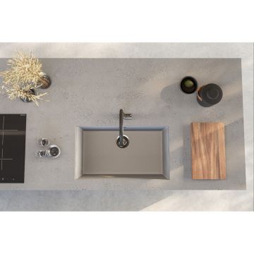 Мойка кухонная прямоугольная Alveus (Алвеус) Granital Omni 40 Concrete-G81 (1150059) с сифоном 1145083