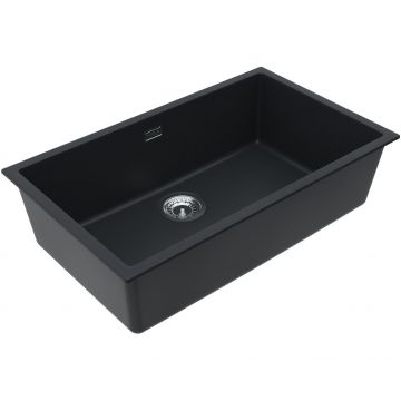 Мойка кухонная прямоугольная Alveus (Алвеус) Granital Omni 40 Deep Black-G90 (1150062) с сифоном 1145083