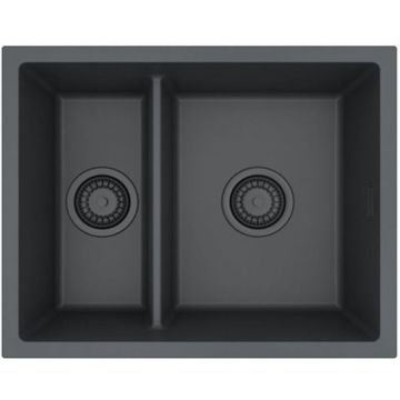 Мойка кухонная прямоугольная Alveus (Алвеус) Granital Omni 50 Deep Black-G90 BE (1150071) с сифоном 1148151