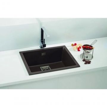 Мойка кухонная прямоугольная Alveus (Алвеус) Granital Plus Quadrix 50 Deep Black-G90 (1149138) с сифоном 1133398