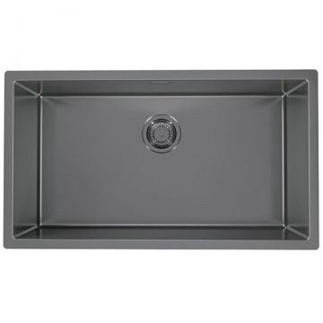 Мойка кухонная прямоугольная Alveus (Алвеус) Monarch PVD Quadrix 60 Antracit (1122730) с выпуском без сифона