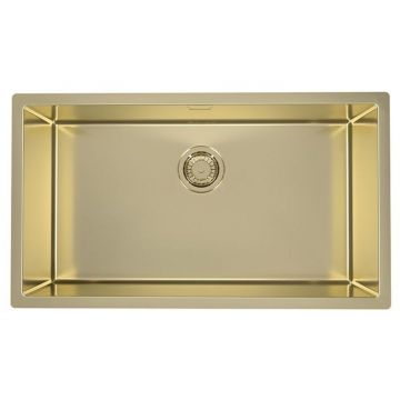 Мойка кухонная прямоугольная Alveus (Алвеус) Monarch PVD Quadrix 60 Gold (1117478) с выпуском без сифона