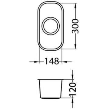 Мойка кухонная прямоугольная Alveus (Алвеус) Variant 110 Нержавеющая сталь Satin (1079965) с сифоном