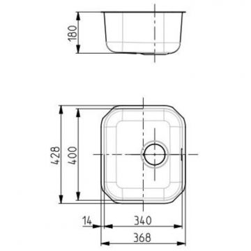 Мойка кухонная прямоугольная Alveus (Алвеус) Monarch PVD Variant 40 Antracit (1113589) с выпуском без сифона