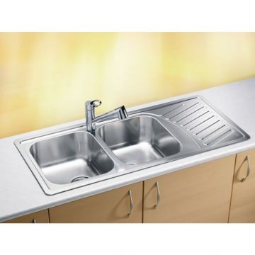 Мойка кухонная прямоугольная Alveus (Алвеус) Elegant 70 Нержавеющая сталь Satin (1009386) с сифоном