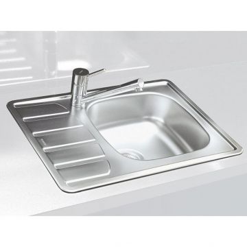 Мойка кухонная прямоугольная Alveus (Алвеус) Zoom 10 Нержавеющая сталь NAT (1098940) с сифоном 1130550