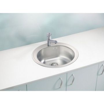 Мойка кухонная круглая Alveus (Алвеус) Form 30 Нержавеющая сталь Satin (1116756) с сифоном