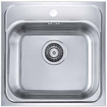 Мойка кухонная квадратная Alveus (Алвеус) Basic 140 Нержавеющая сталь Satin (1100905) с сифоном