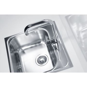 Мойка кухонная квадратная Alveus (Алвеус) Basic 140 Нержавеющая сталь Satin (1100905) с сифоном